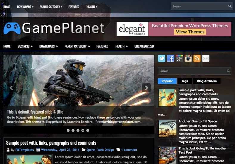 Download GamePlanet Blogger Template