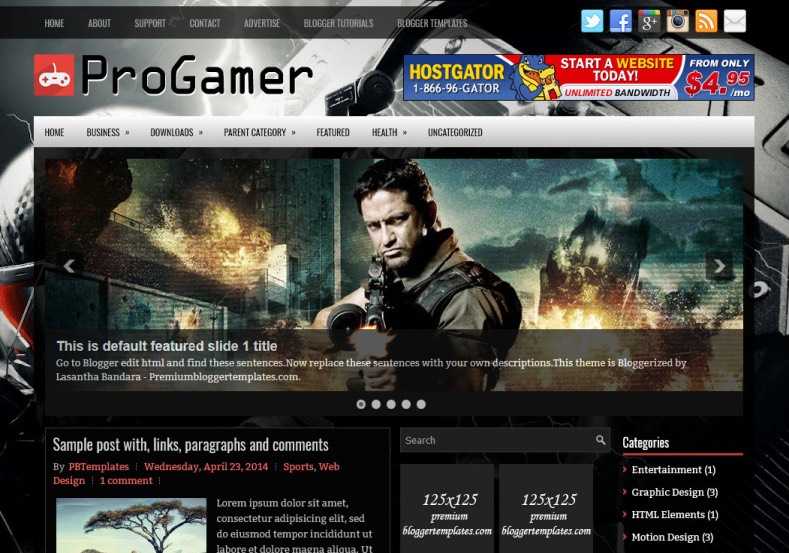 Download ProGamer Blogger Template