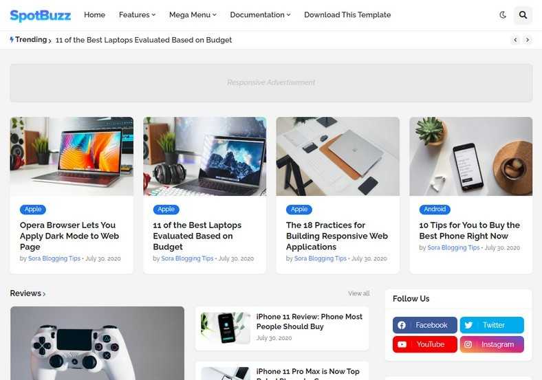 Download SpotBuzz Blogger Template