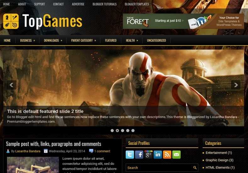 Download TopGames Blogger Template