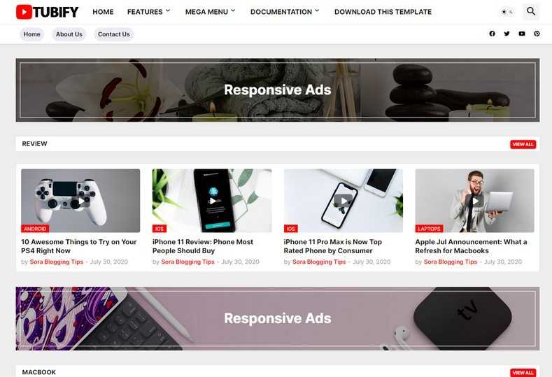 Download Tubify Blogger Template