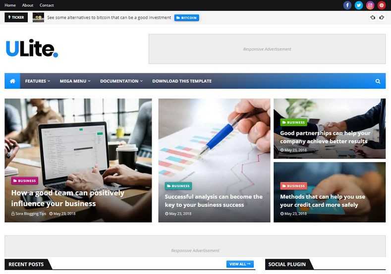 Download UltraLite Blogger Template