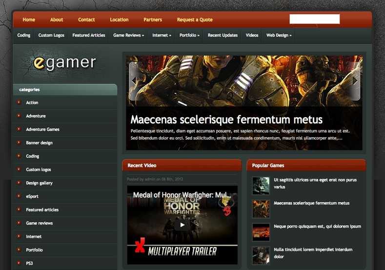 Download eGamer Blogger Template