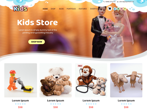Download Kids Online Store WordPress Template