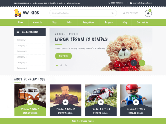 Download VW Kids WordPress Template
