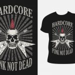 Download T-Shirt Mockup - Hardcore punk skull design (EPS) Illustration