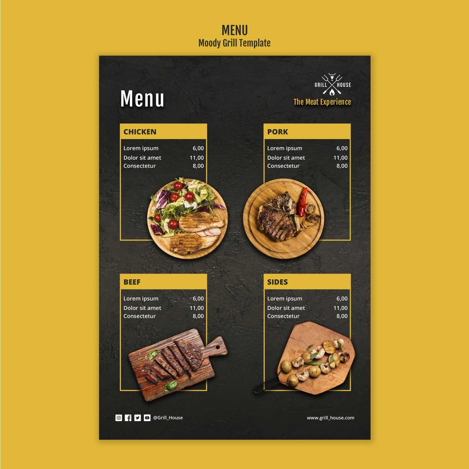 Download Template Menu de restaurante – churrascaria 01 (PSD)