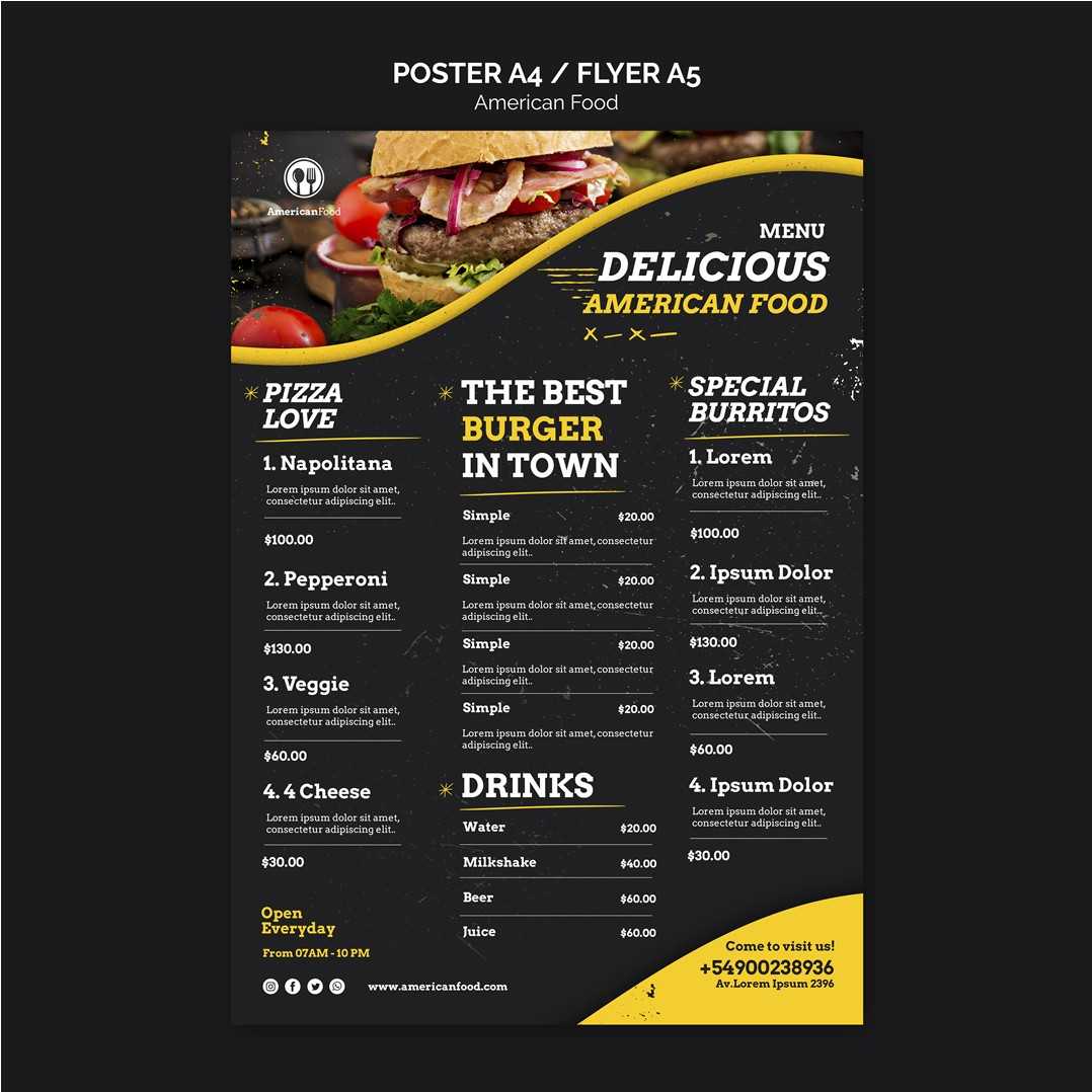 Download Template Menu de restaurante – Food 01 (PSD)