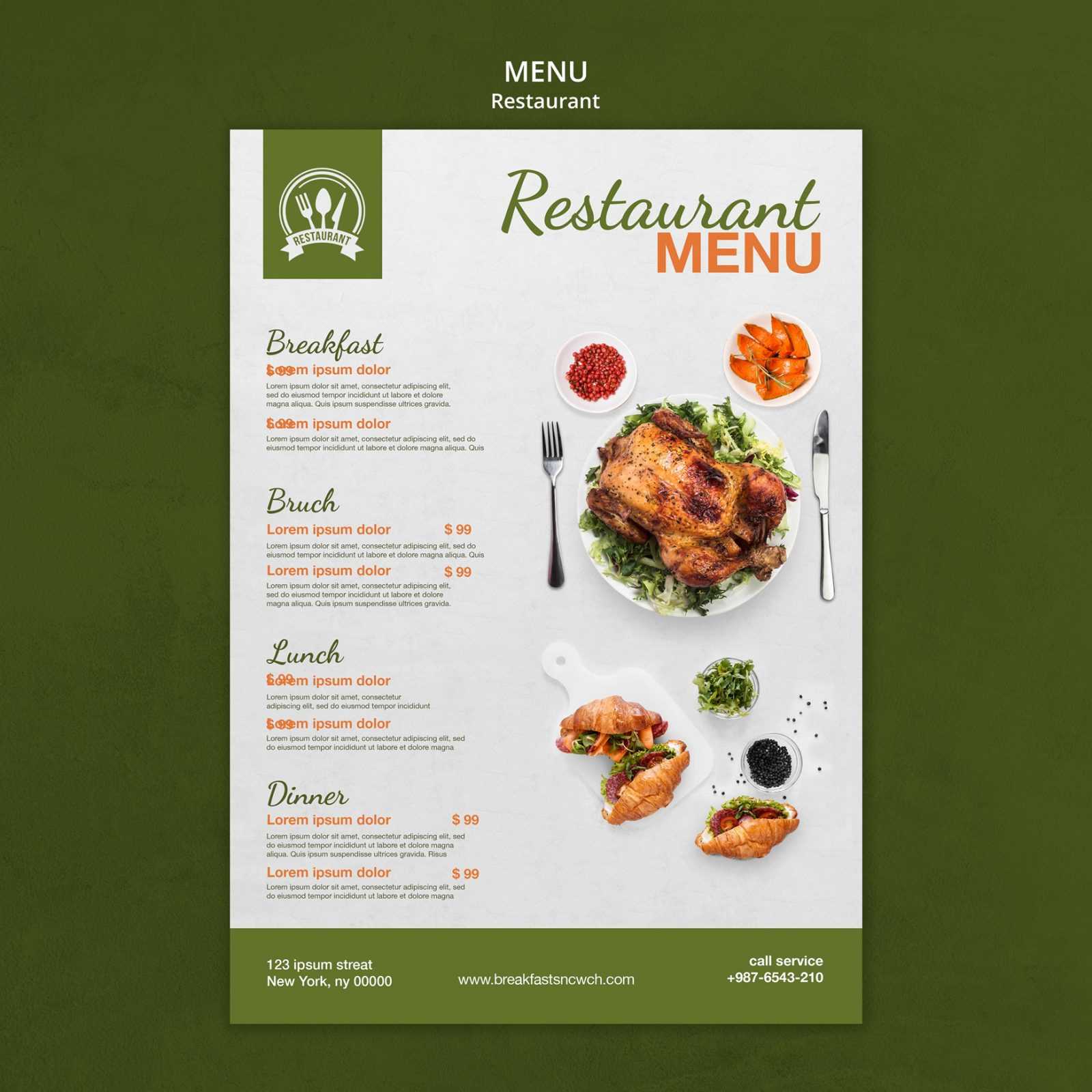 Download Template Menu de restaurante – Food 02 (PSD)