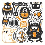 19  Funny Monster Icons Hand Drawn Doodle Vector