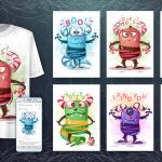 Download T-Shirt Mockup - T-shirt design - Ilustração engraçada e camiseta estampada 4468 (EPS) Illustration