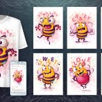 Download T-Shirt Mockup - T-shirt design - Ilustração engraçada e camiseta estampada 4470 (EPS) Illustration