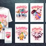 Download T-Shirt Mockup - T-shirt design - Ilustração engraçada e camiseta estampada 4471 (EPS) Illustration