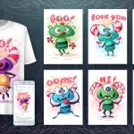 Download T-Shirt Mockup - T-shirt design - Ilustração engraçada e camiseta estampada 4473 (EPS) Illustration