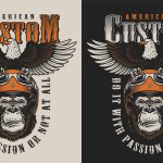 Download T-shirt design - T-shirt com estampa gorila design estilo vintage 483 (EPS) Illustration