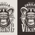 Download T-shirt design - T-shirt com estampa gorila design estilo vintage 487 (EPS) Illustration