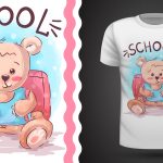 School bear – idea for print t-shirt