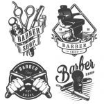 Barbershop professional tools hairstyle design label 2 (5)