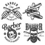 Barbershop professional tools hairstyle design label 2 (6)