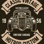 Download T-Shirt Mockup - T-shirt design - Classic Vintage Hotrod (EPS) Illustration