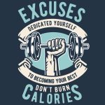 Download T-Shirt Mockup - T-shirt design - Excuses Dont Burn Calories (EPS) Illustration