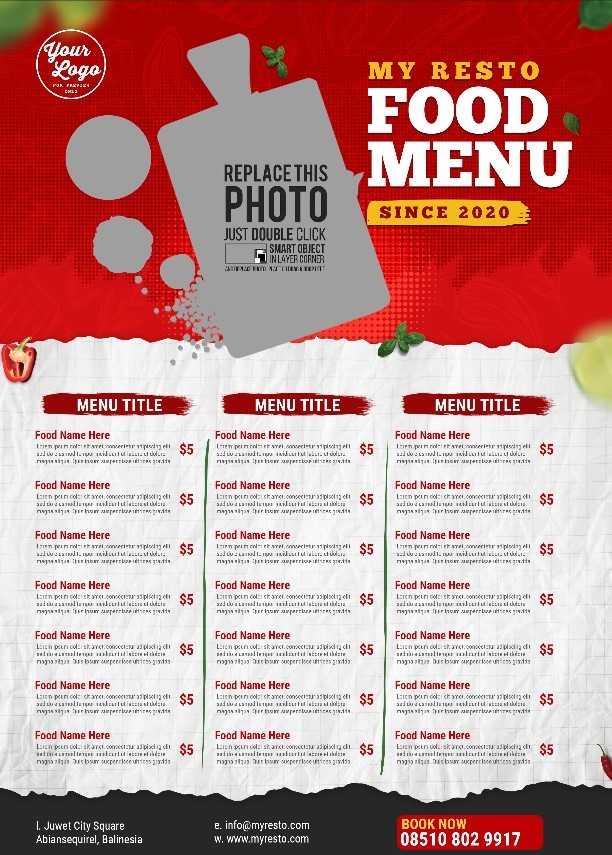 Download Template Menu de restaurante – Food 04 (PSD)