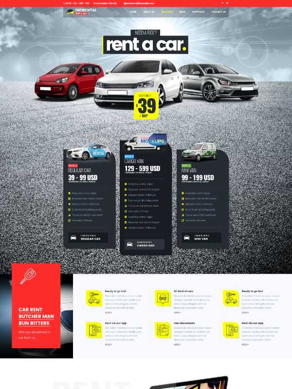 Download Theme Car rent WordPress