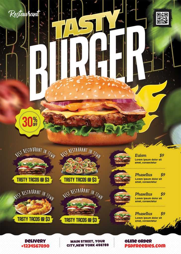 Download Flyer – Folheto promocional de negócios de alimentos PSD (PSD) (Flyer)