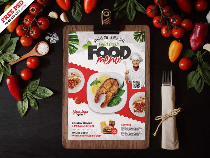 Download Template Menu – Modelo PSD de folheto de menu de comida de restaurante (PSD)