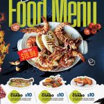 Download Template Flyer - Folheto de menu de restaurante de frutos do mar (PSD)