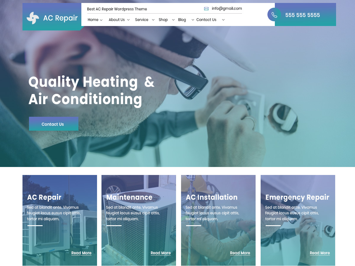 AC Repair Services - Tema WordPress AC Repair Services