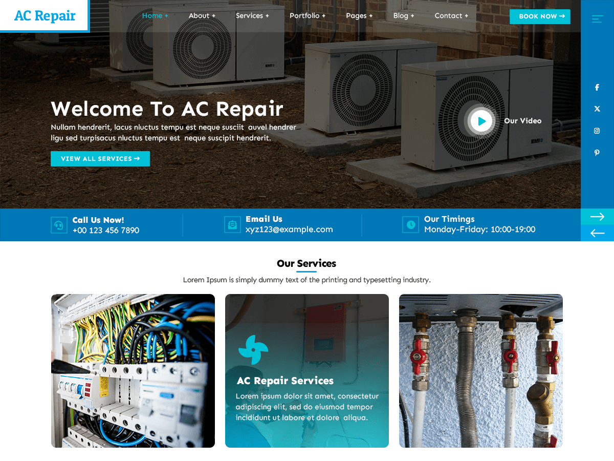 AC Repairing Services - Tema WordPress AC Repairing Services