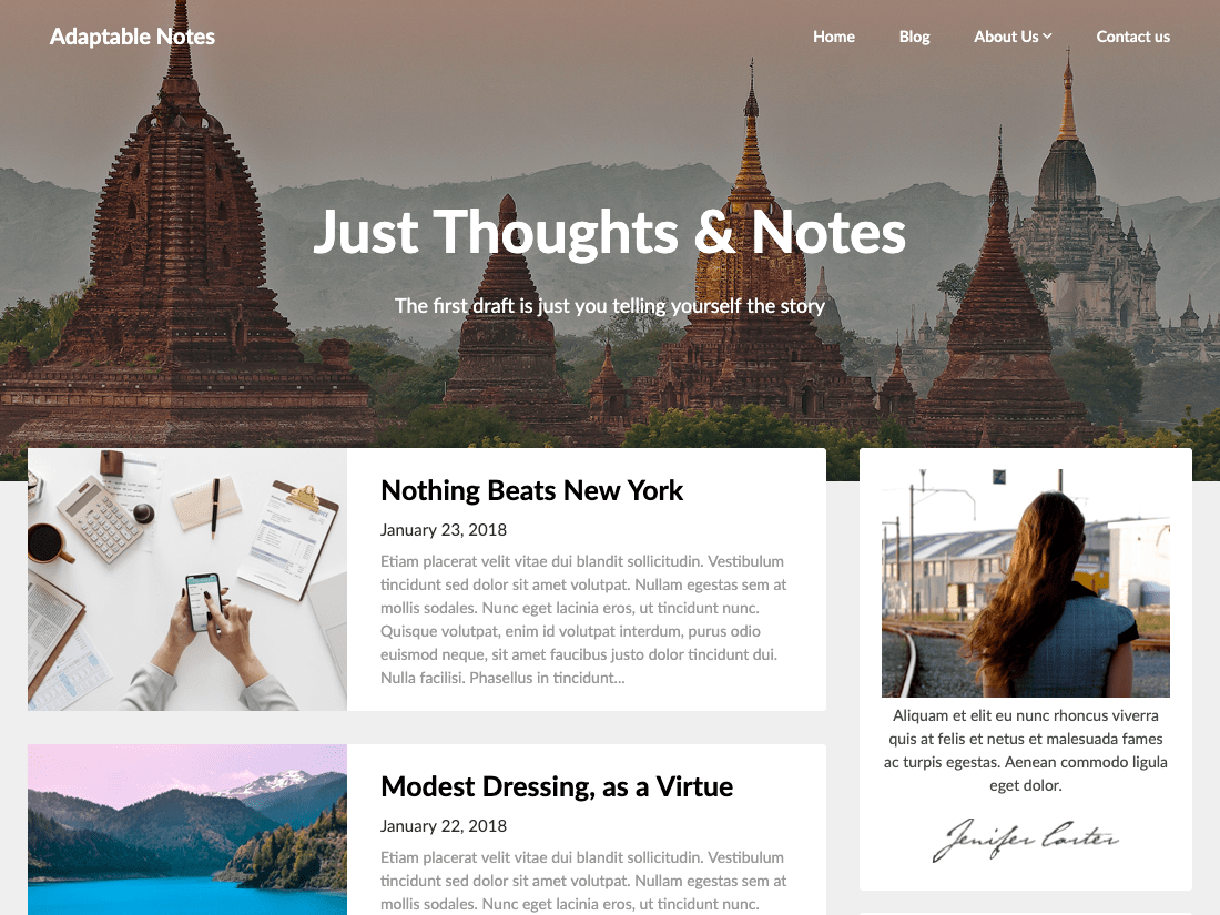Adaptable Notes - Tema WordPress Adaptable Notes