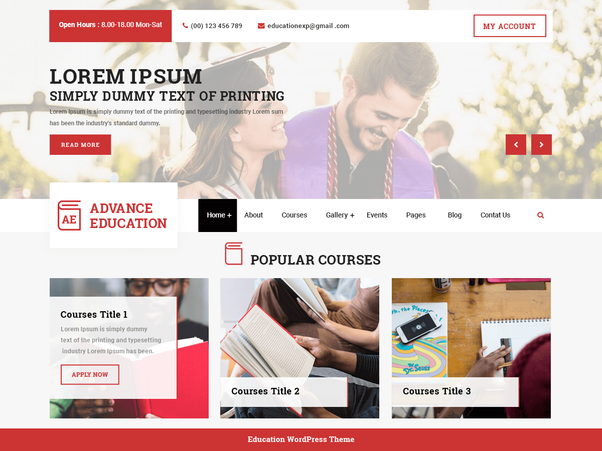Advance Education - Tema WordPress Advance Education