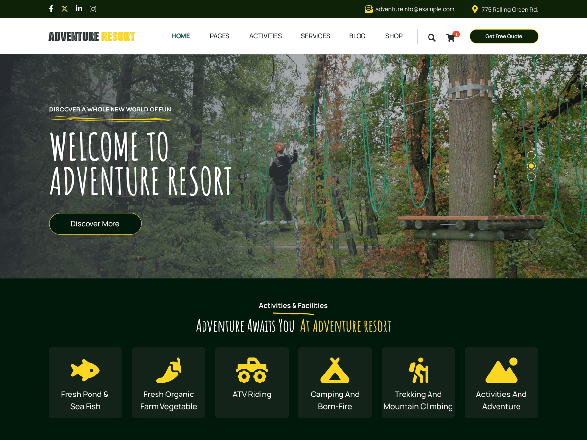 Adventure Resort - Tema WordPress Adventure Resort