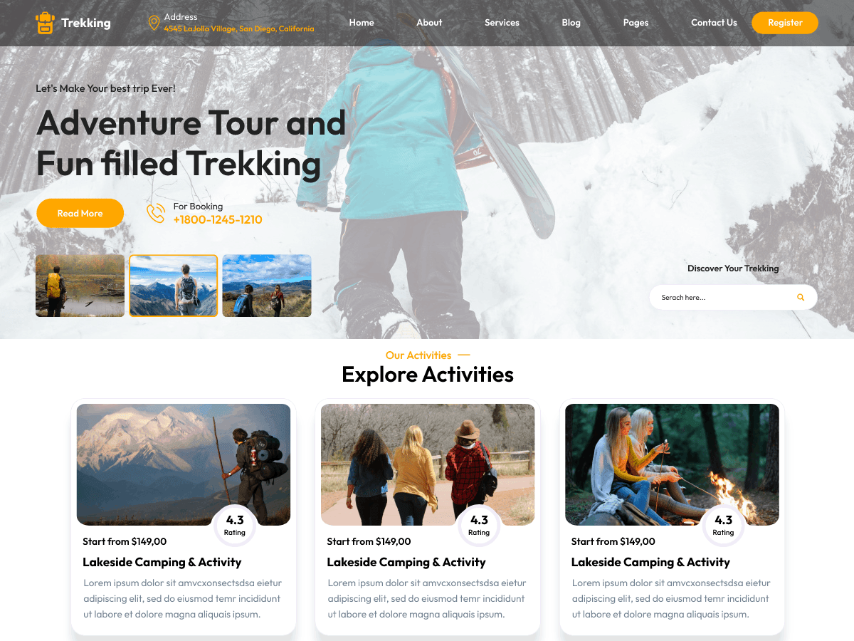 Adventure Trekking Camp - Tema WordPress Adventure Trekking Camp