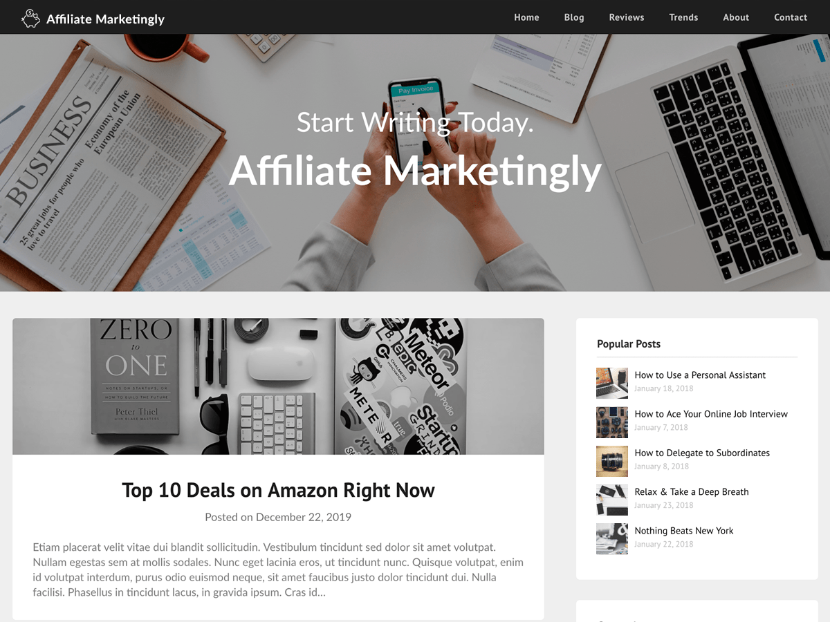 Affiliate Marketingly - Tema WordPress Affiliate Marketingly