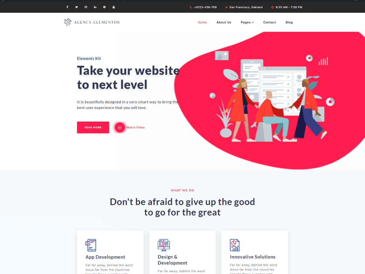 Agency Elementor - Tema WordPress Agency Elementor