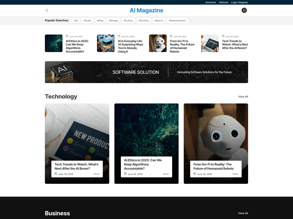 AI Magazine - Tema WordPress AI Magazine