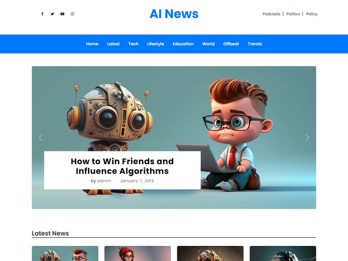 AI News - Tema WordPress AI News