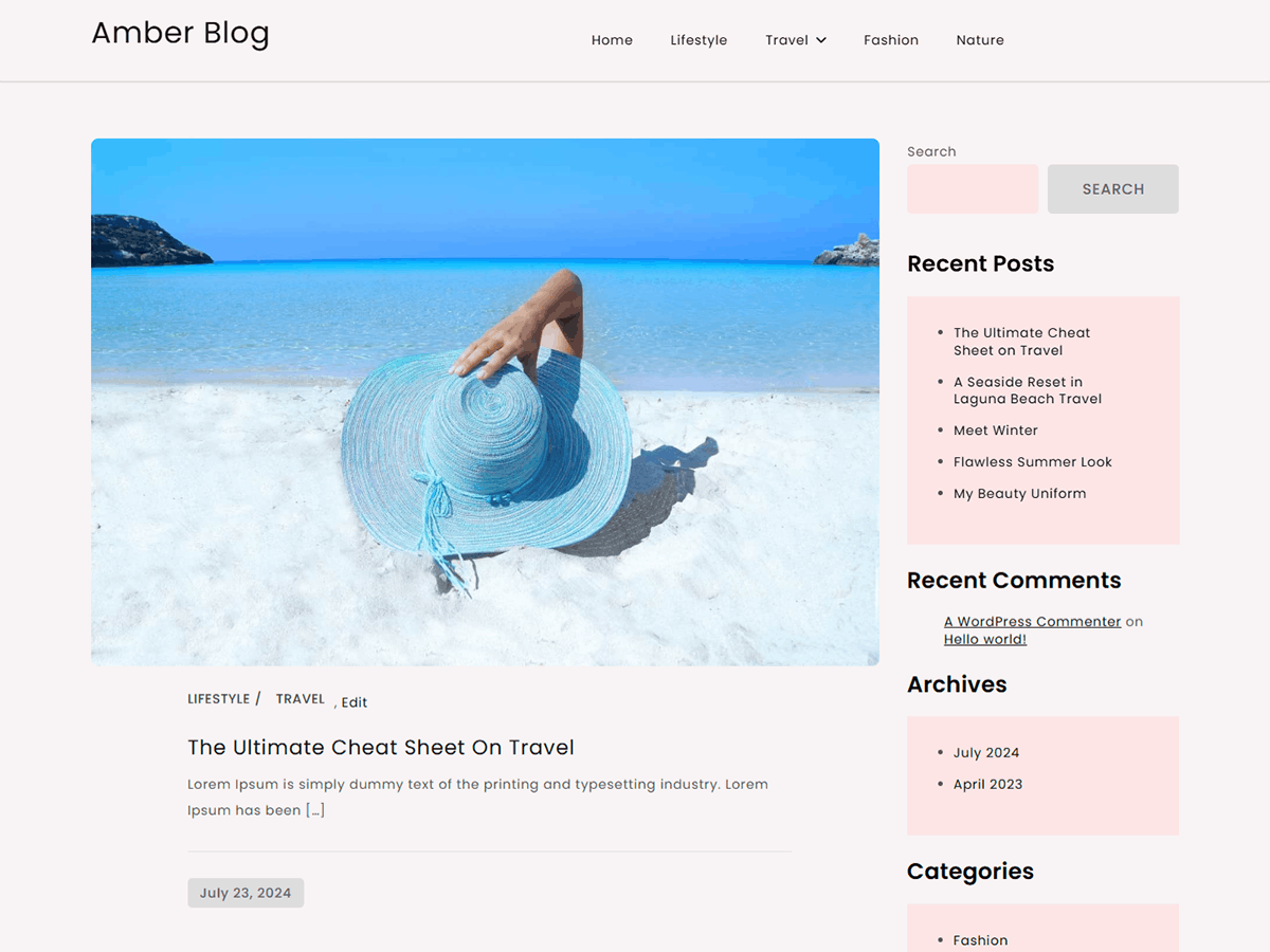 Amber Blog - Tema WordPress Amber Blog
