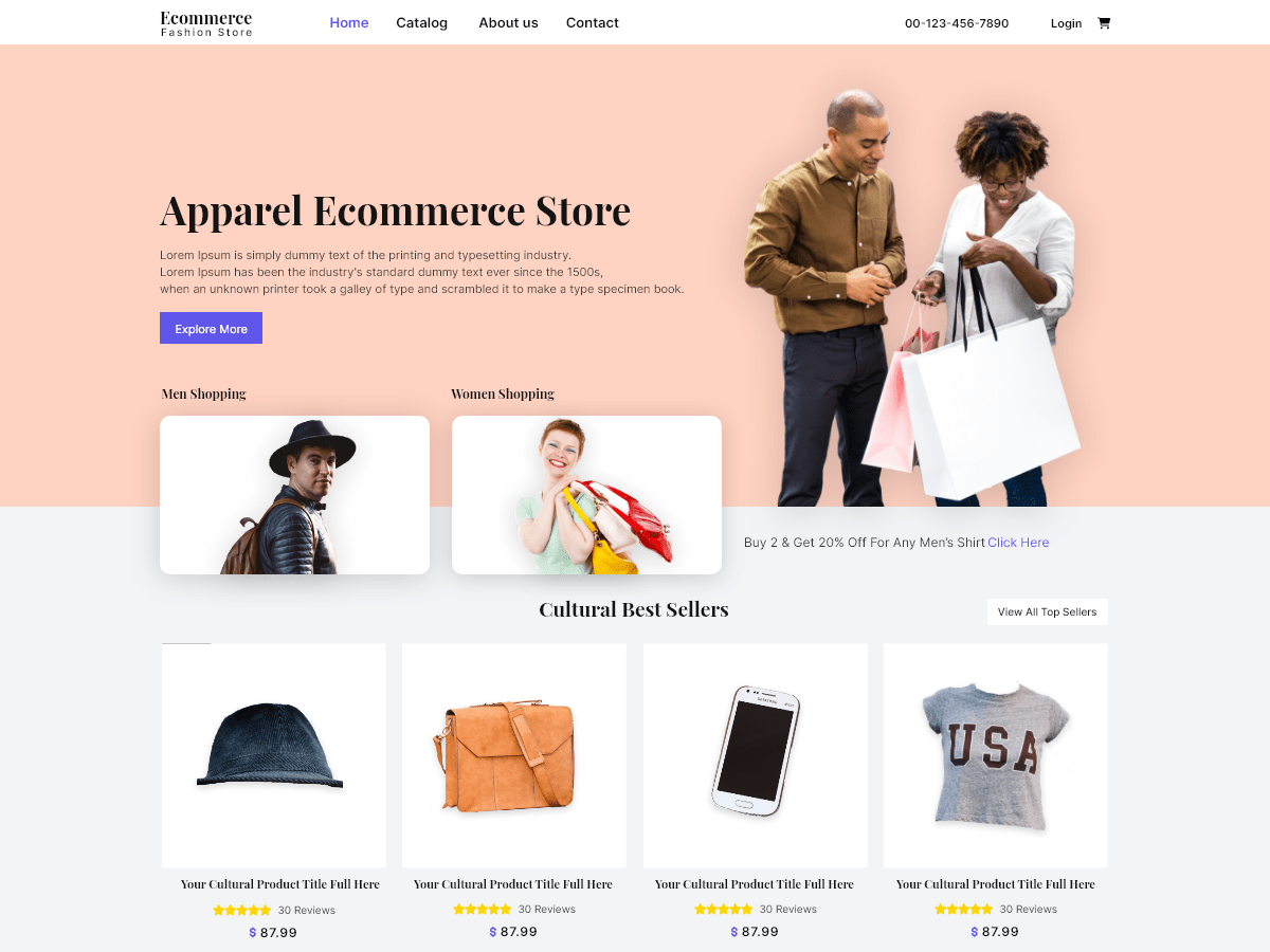 Apparel Ecommerce Store - Tema WordPress Apparel Ecommerce Store