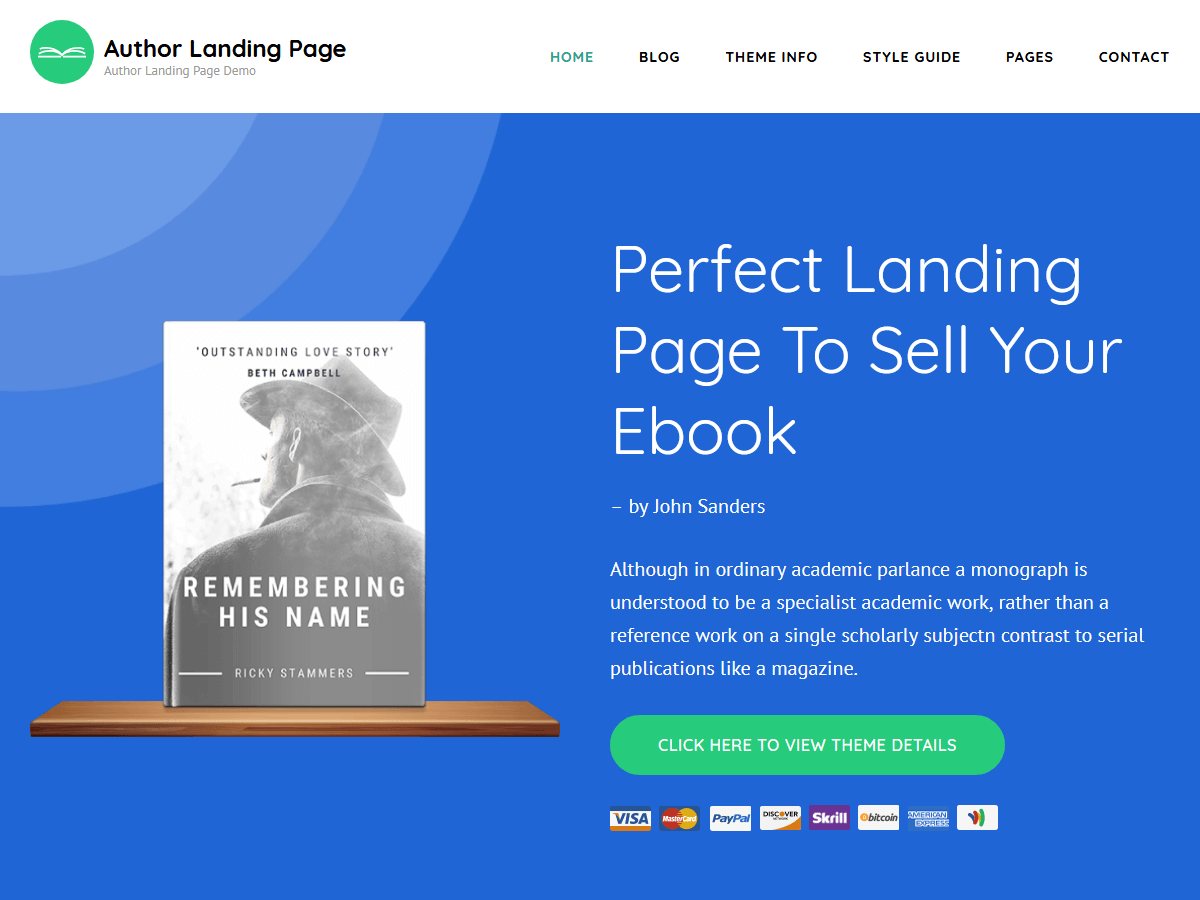 Author Landing Page - Tema WordPress Author Landing Page