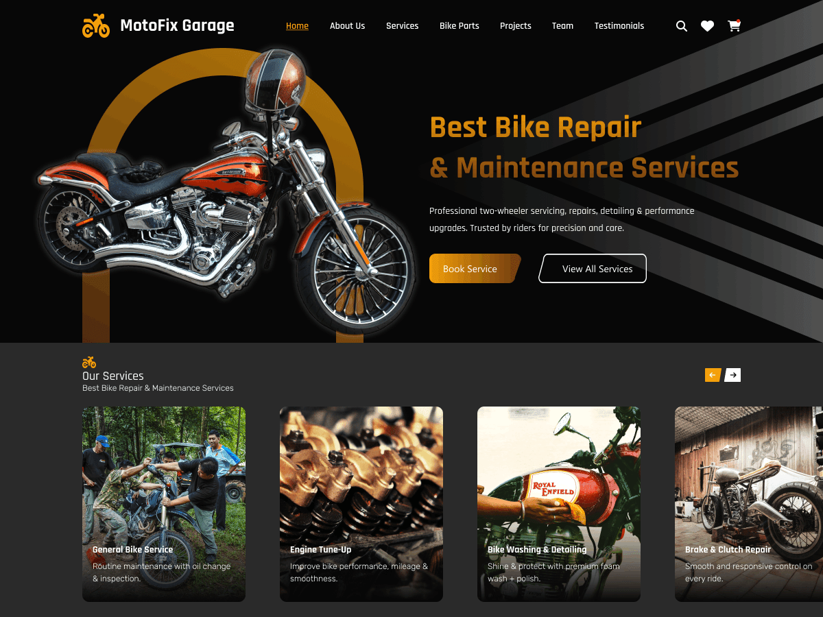 Bike Repair Garage - Tema WordPress Bike Repair Garage