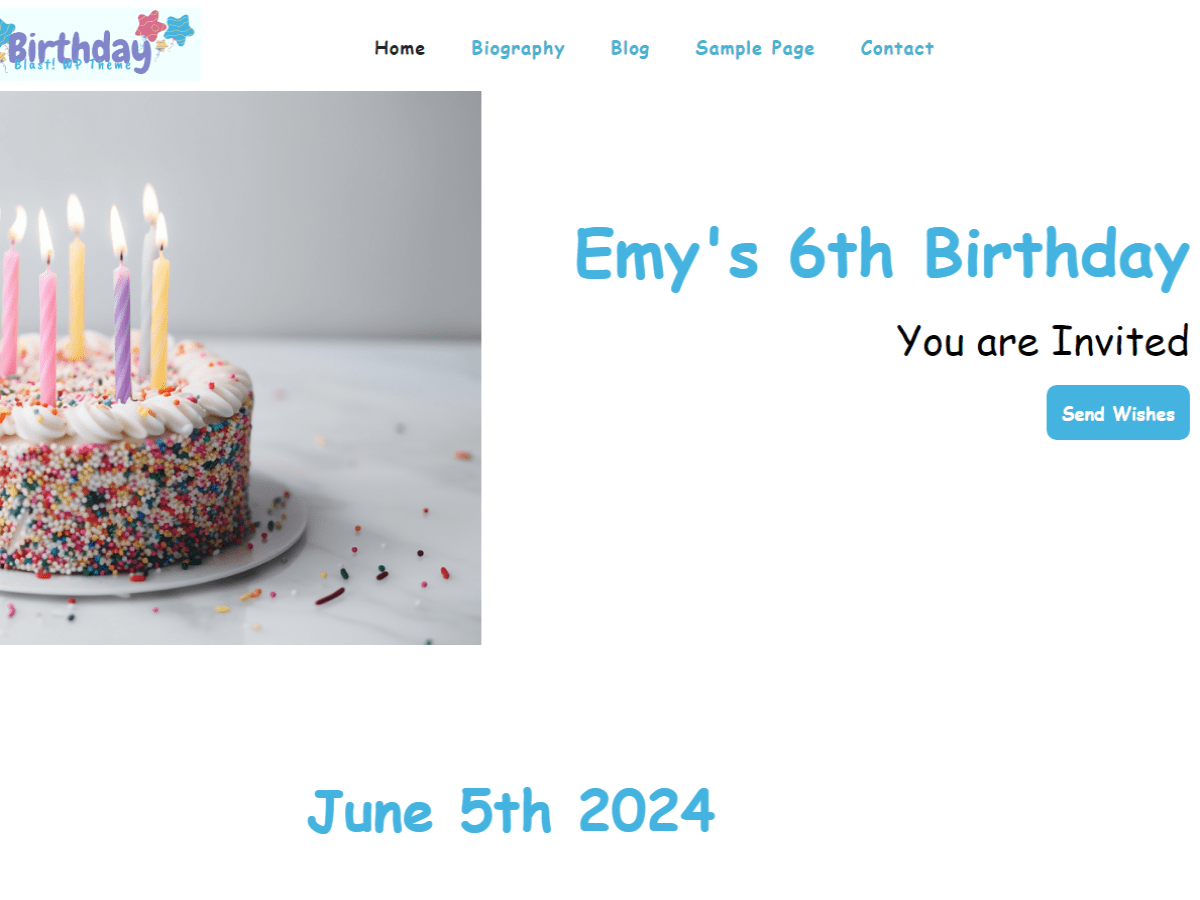 Birthday Blast - Tema WordPress Birthday Blast