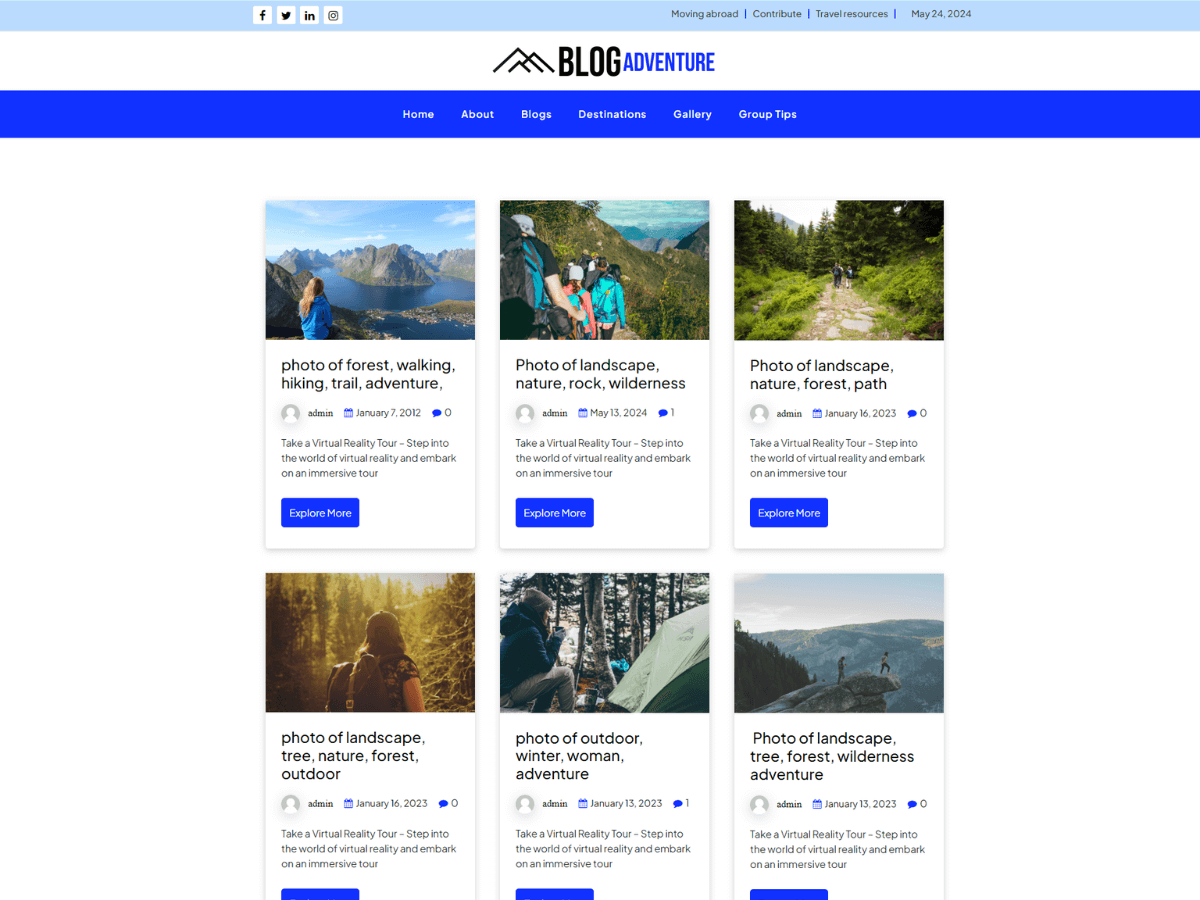 Blog Adventure - Tema WordPress Blog Adventure