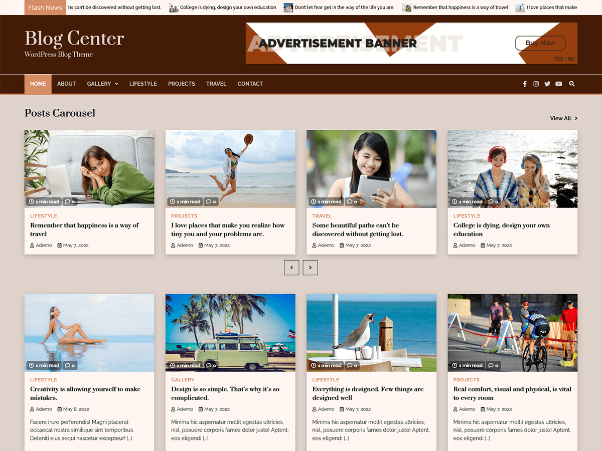 Blog Center - Tema WordPress Blog Center