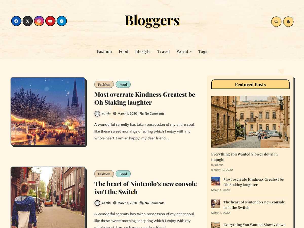 Bloggers - Tema WordPress Bloggers