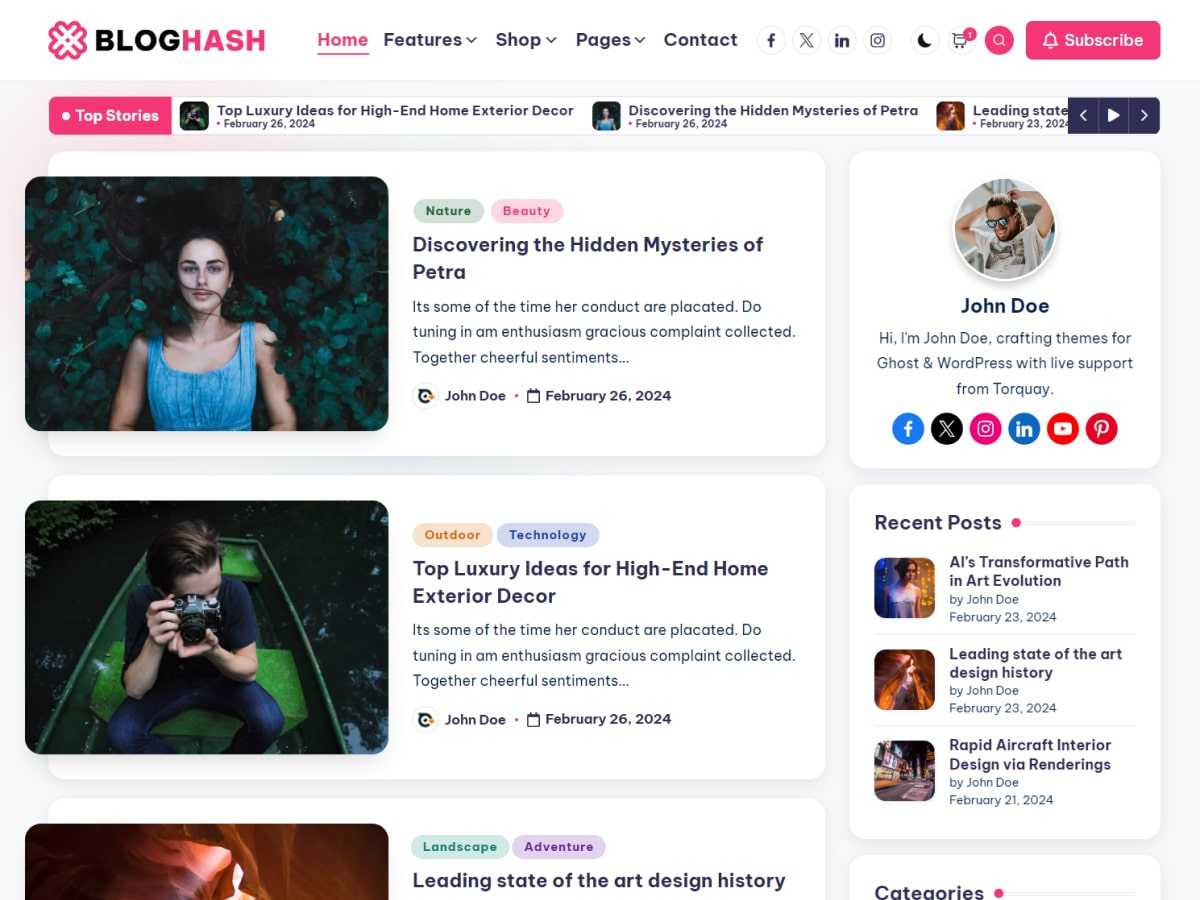 BlogHash - Tema WordPress BlogHash