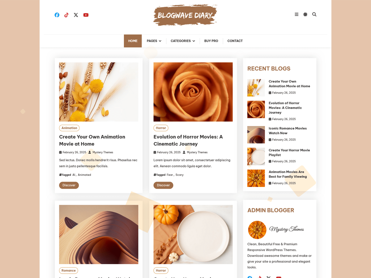 Blogwave Diary - Tema WordPress Blogwave Diary